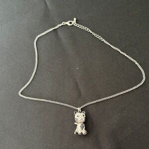 Silver Cat Pendant Necklace